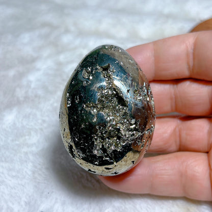 AURIXS Sovereign Egg™ – Pyrite Druzy Energy Stone