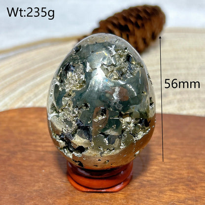 AURIXS Sovereign Egg™ – Pyrite Druzy Energy Stone
