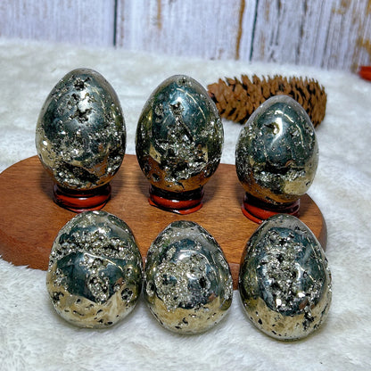 AURIXS Sovereign Egg™ – Pyrite Druzy Energy Stone