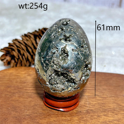 AURIXS Sovereign Egg™ – Pyrite Druzy Energy Stone