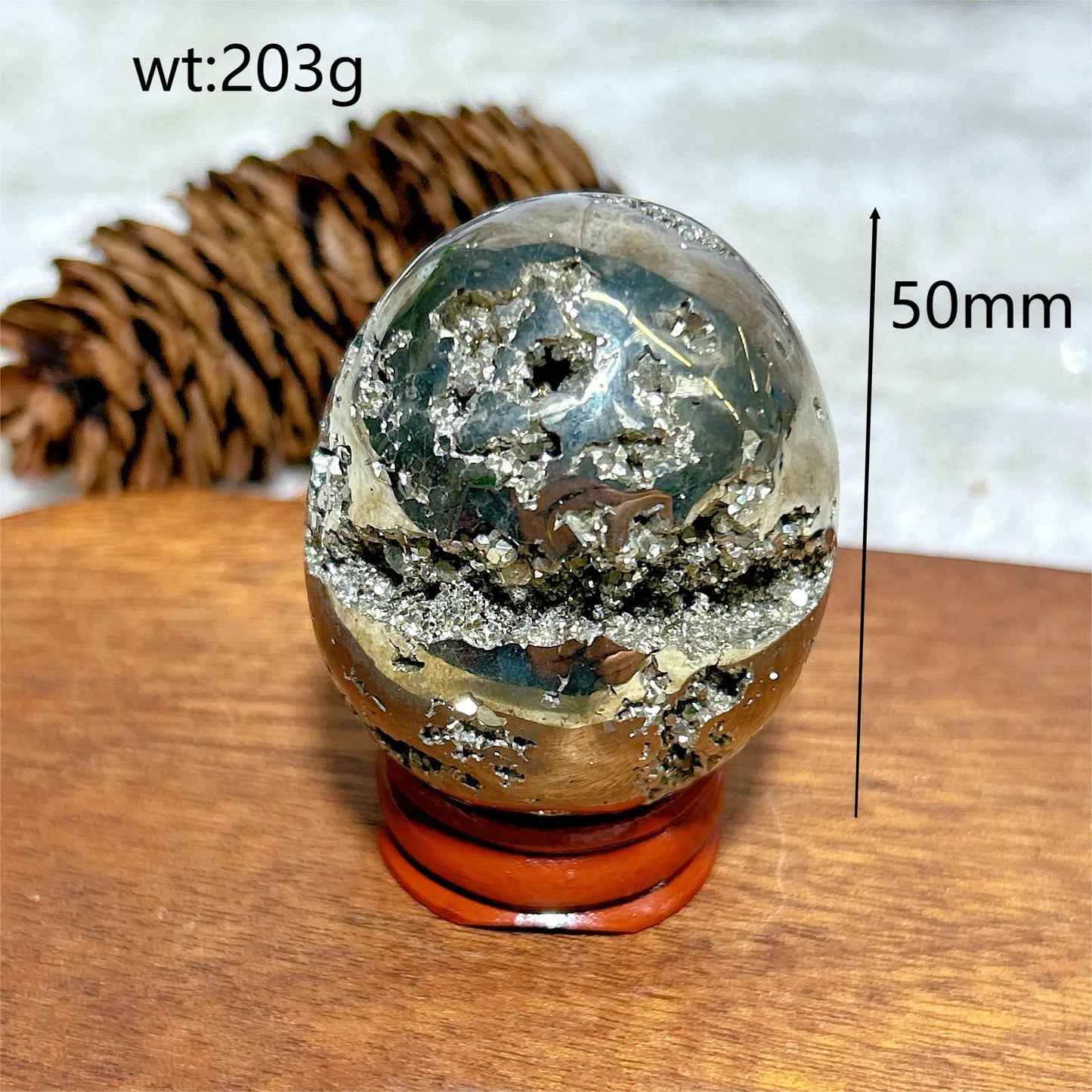 AURIXS Sovereign Egg™ – Pyrite Druzy Energy Stone