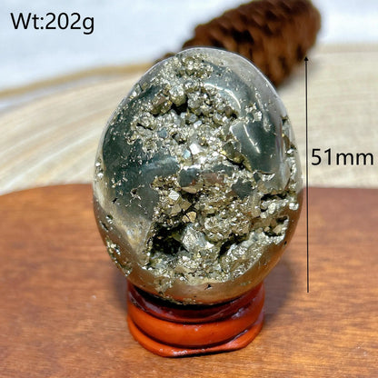 AURIXS Sovereign Egg™ – Pyrite Druzy Energy Stone
