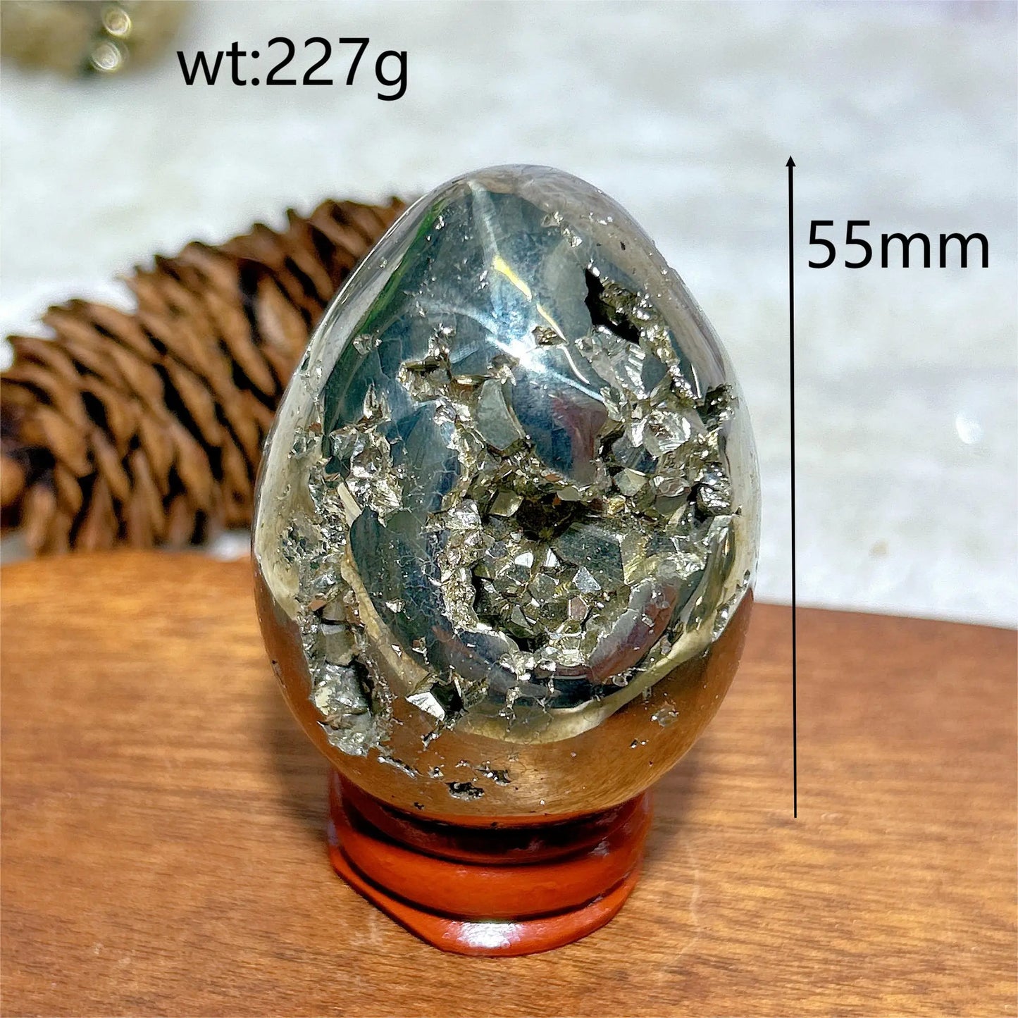 AURIXS Sovereign Egg™ – Pyrite Druzy Energy Stone