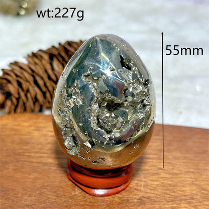 AURIXS Sovereign Egg™ – Pyrite Druzy Energy Stone