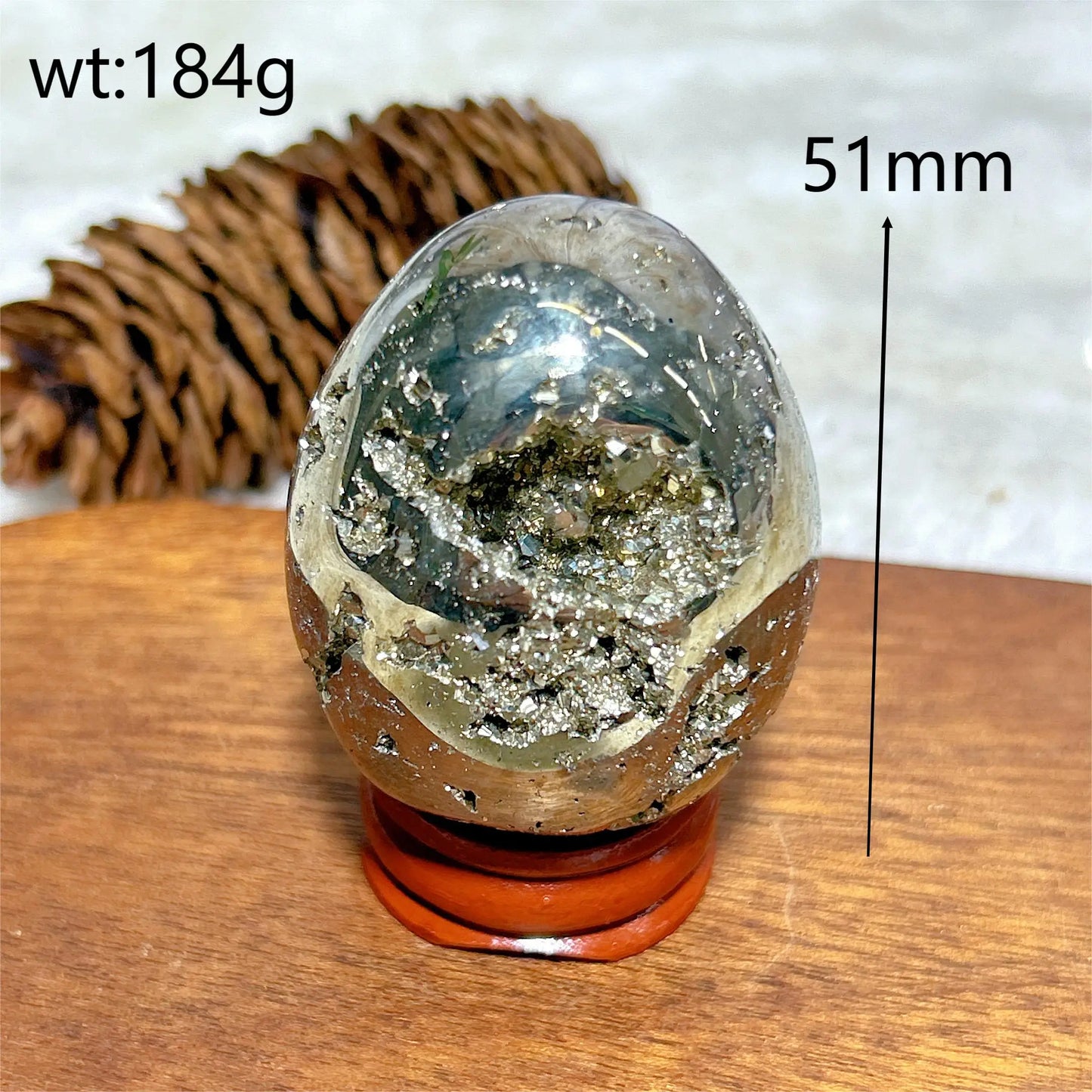 AURIXS Sovereign Egg™ – Pyrite Druzy Energy Stone