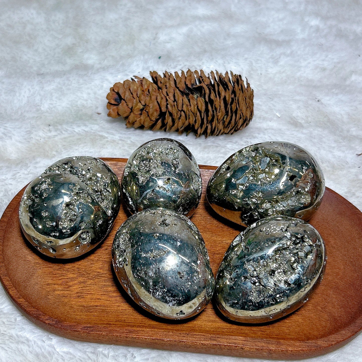 AURIXS Sovereign Egg™ – Pyrite Druzy Energy Stone