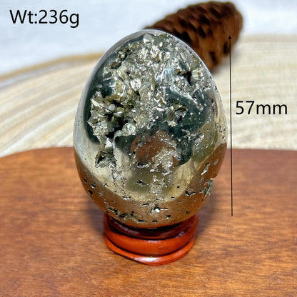 AURIXS Sovereign Egg™ – Pyrite Druzy Energy Stone