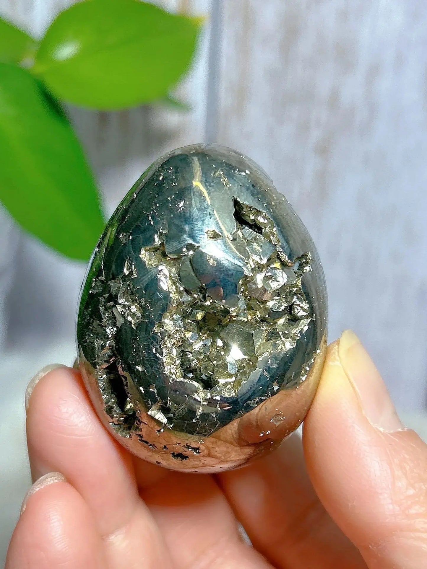 AURIXS Sovereign Egg™ – Pyrite Druzy Energy Stone