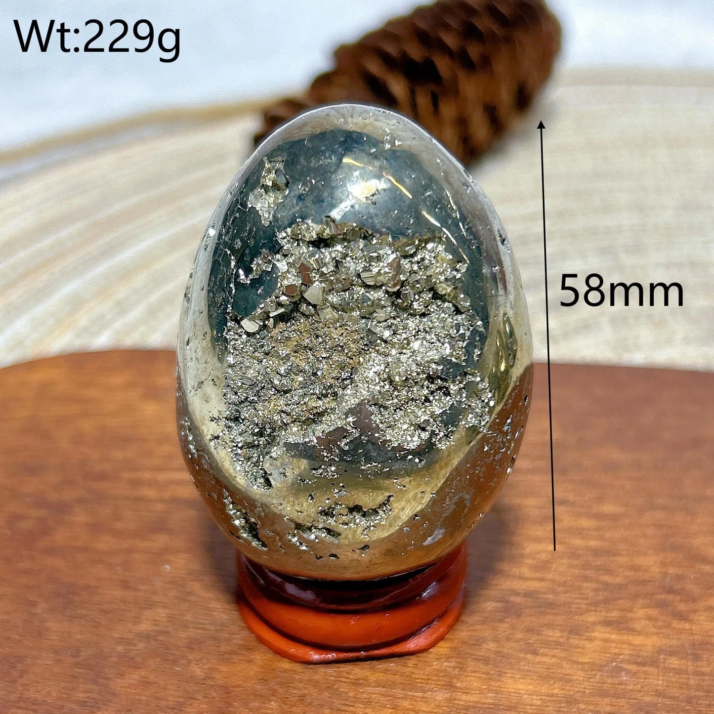 AURIXS Sovereign Egg™ – Pyrite Druzy Energy Stone