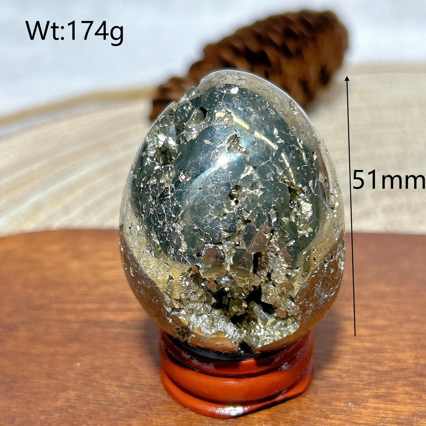 AURIXS Sovereign Egg™ – Pyrite Druzy Energy Stone