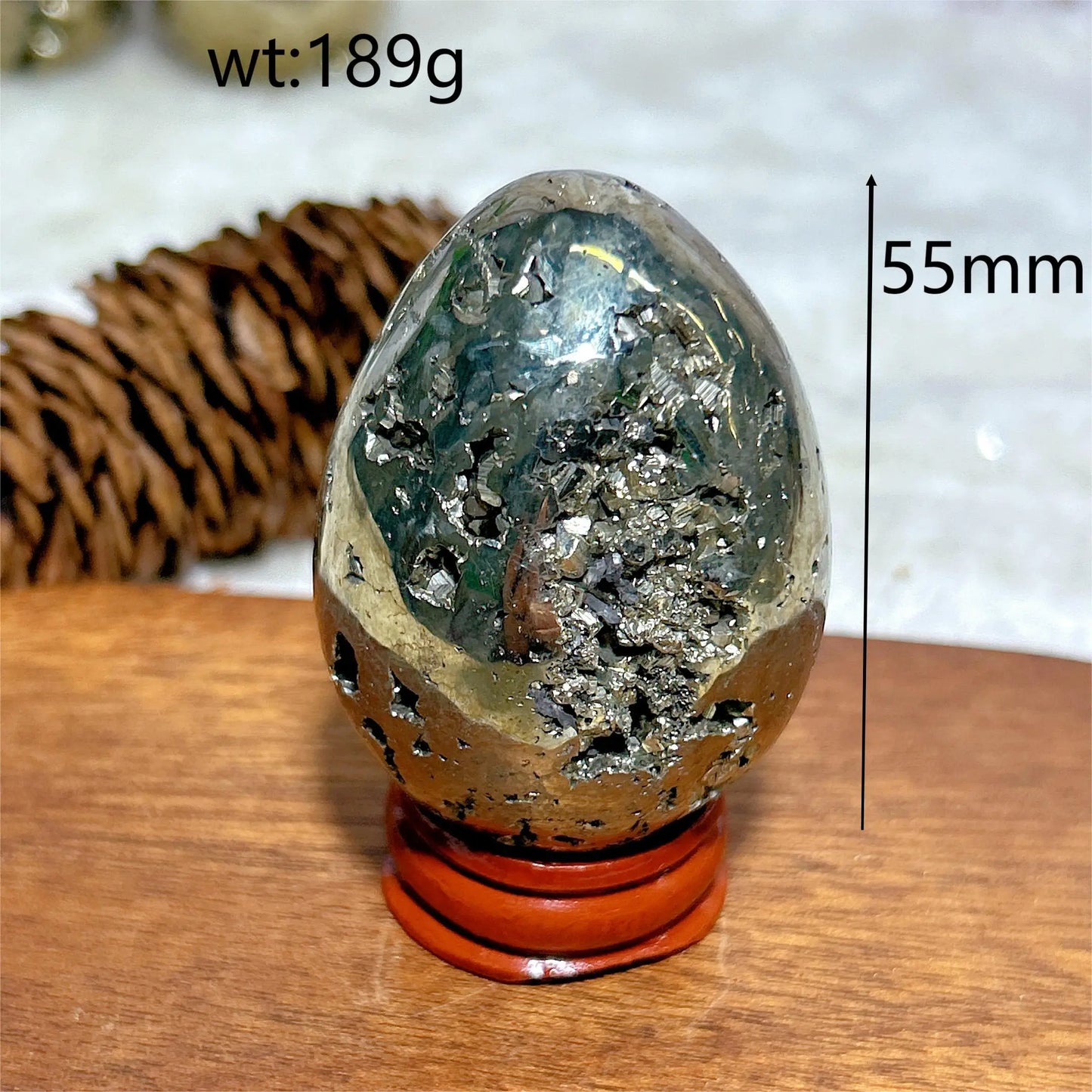 AURIXS Sovereign Egg™ – Pyrite Druzy Energy Stone
