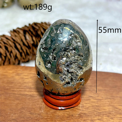 AURIXS Sovereign Egg™ – Pyrite Druzy Energy Stone