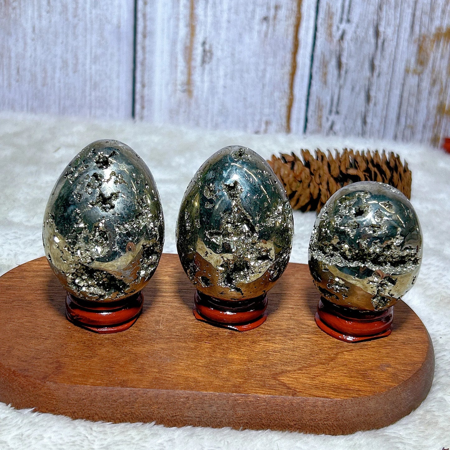 AURIXS Sovereign Egg™ – Pyrite Druzy Energy Stone