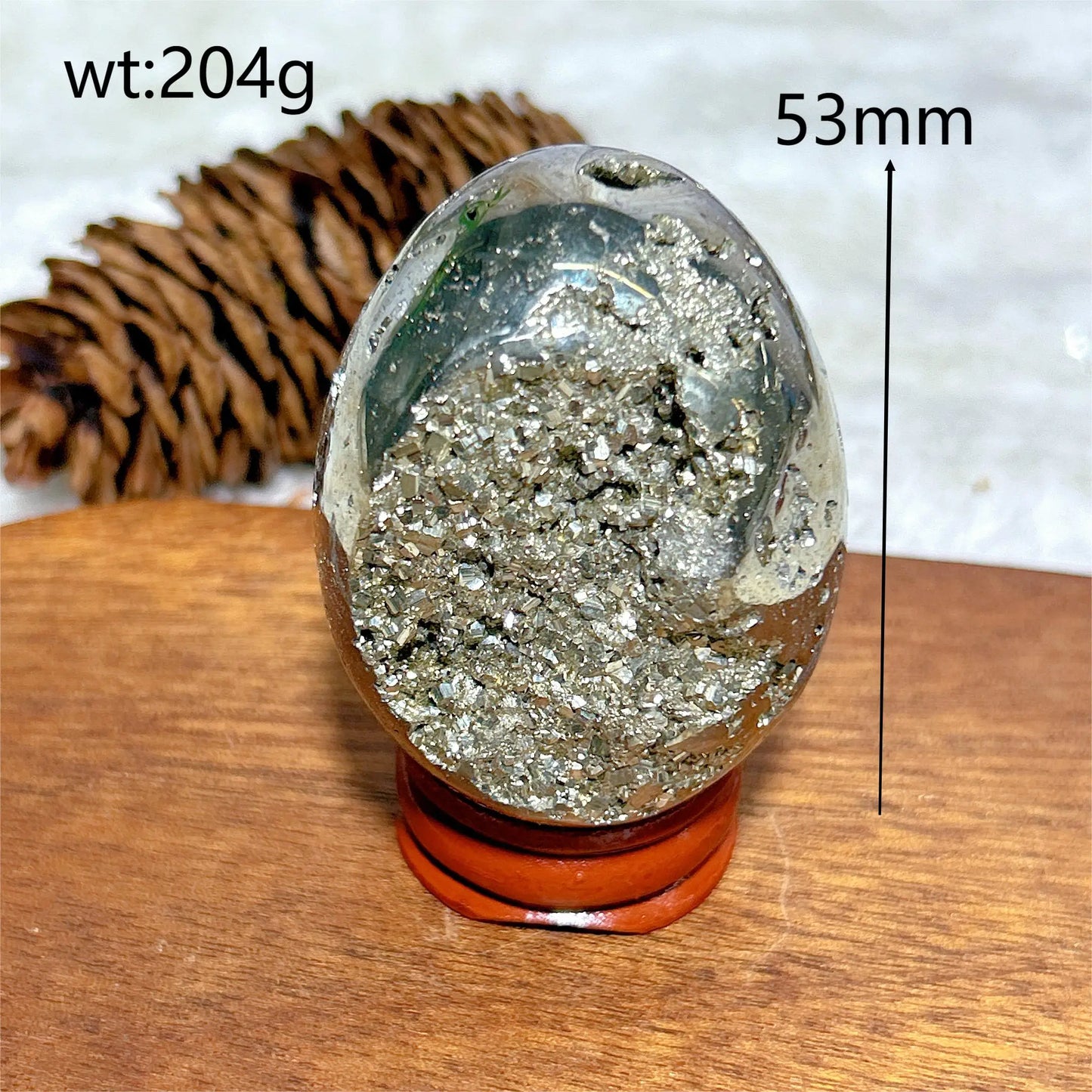 AURIXS Sovereign Egg™ – Pyrite Druzy Energy Stone